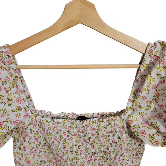 J Crew Puff Sleeve Smocked Midi Dress In Meadow Floral - Picture 4 of 9